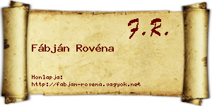 Fábján Rovéna névjegykártya
